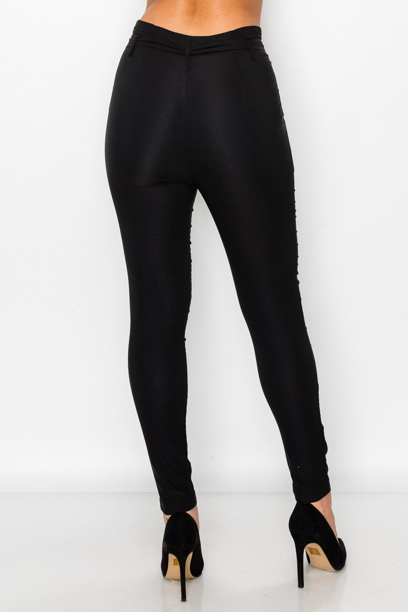 Paperbag Self Tie Skinny Pants