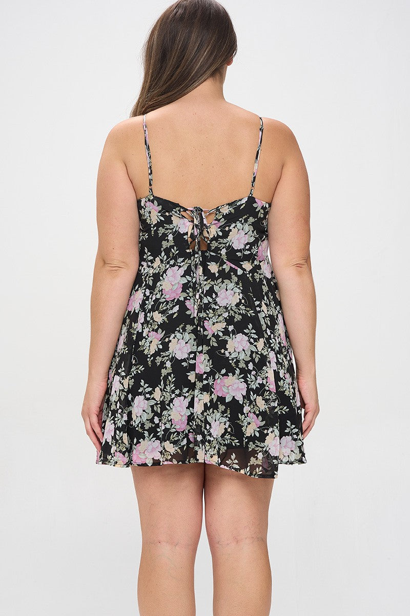 Junior Plus Breezy Floral A-line Sundress