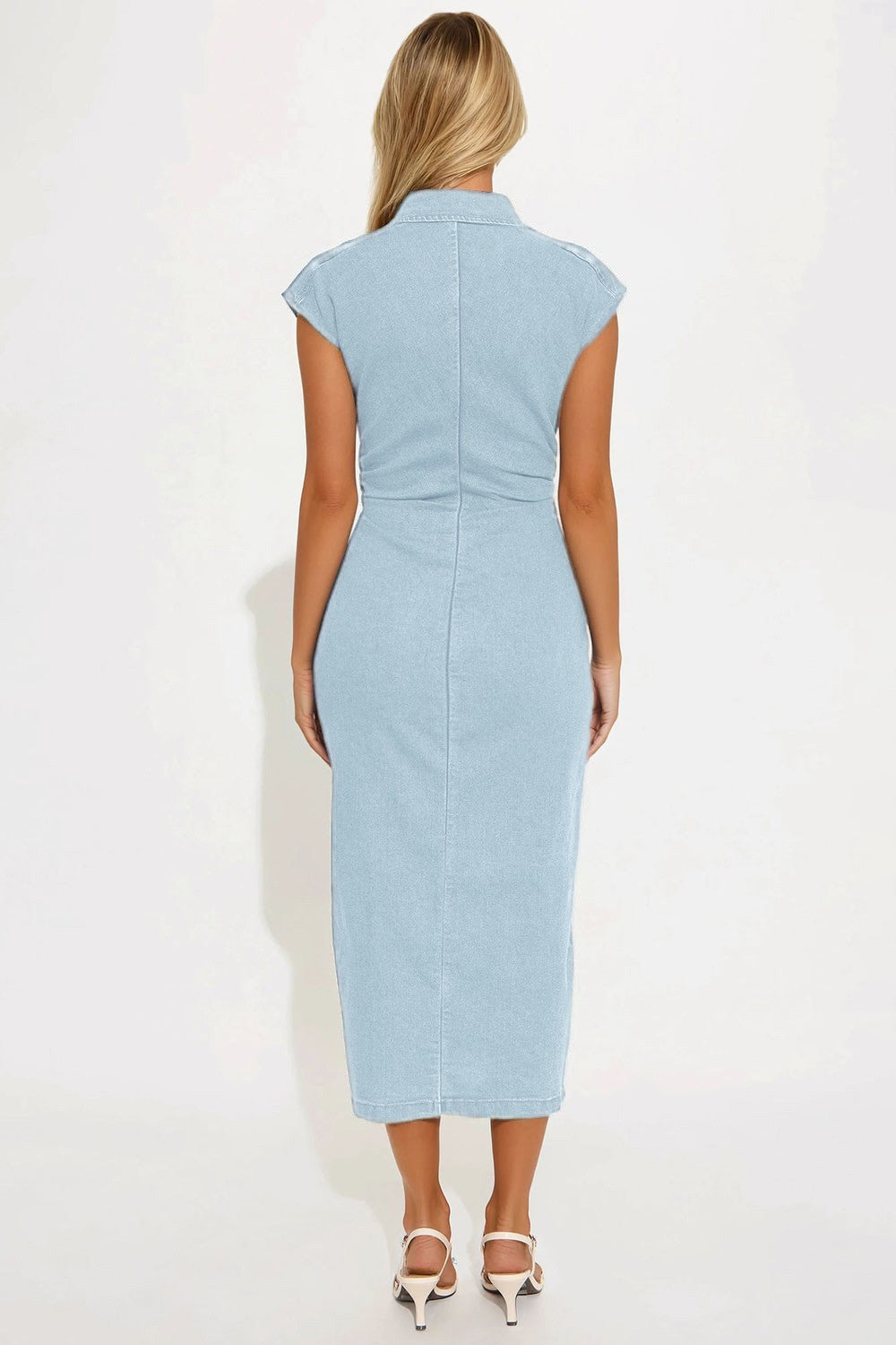 Ruched Denim Dress