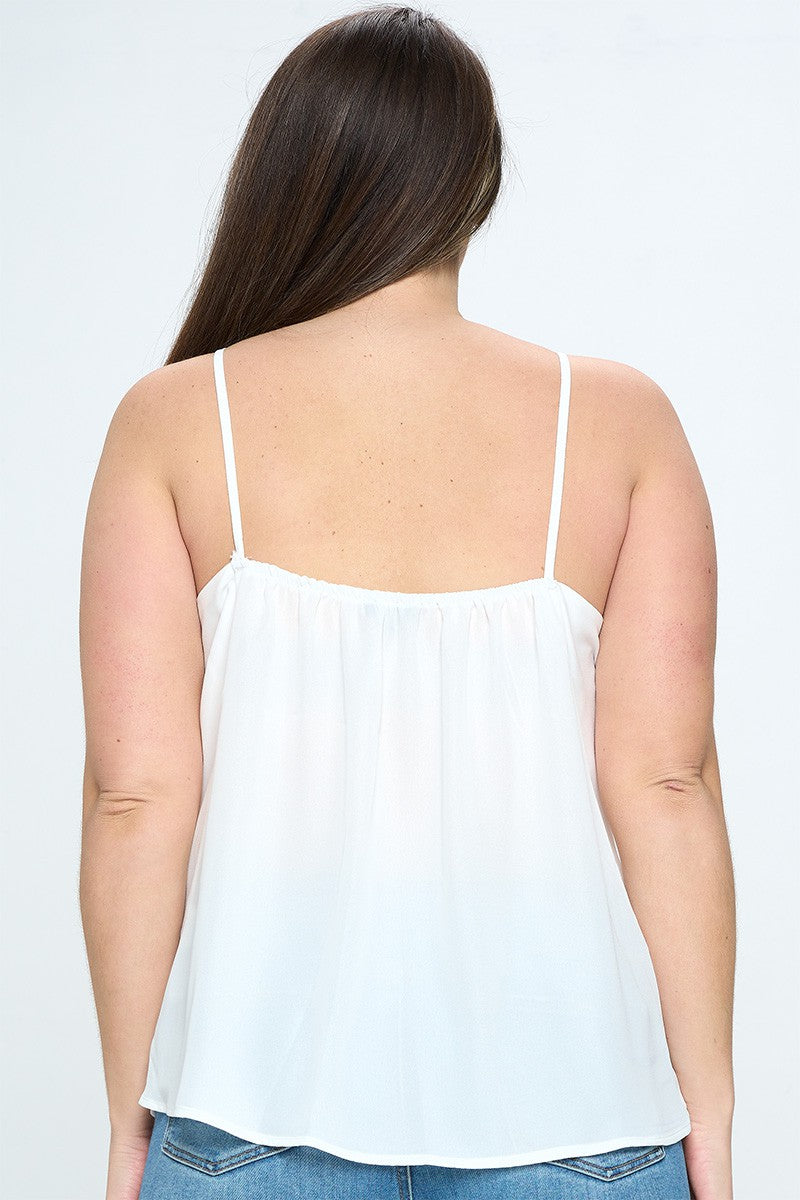 Junior Plus Caged Top With Bubble Hem