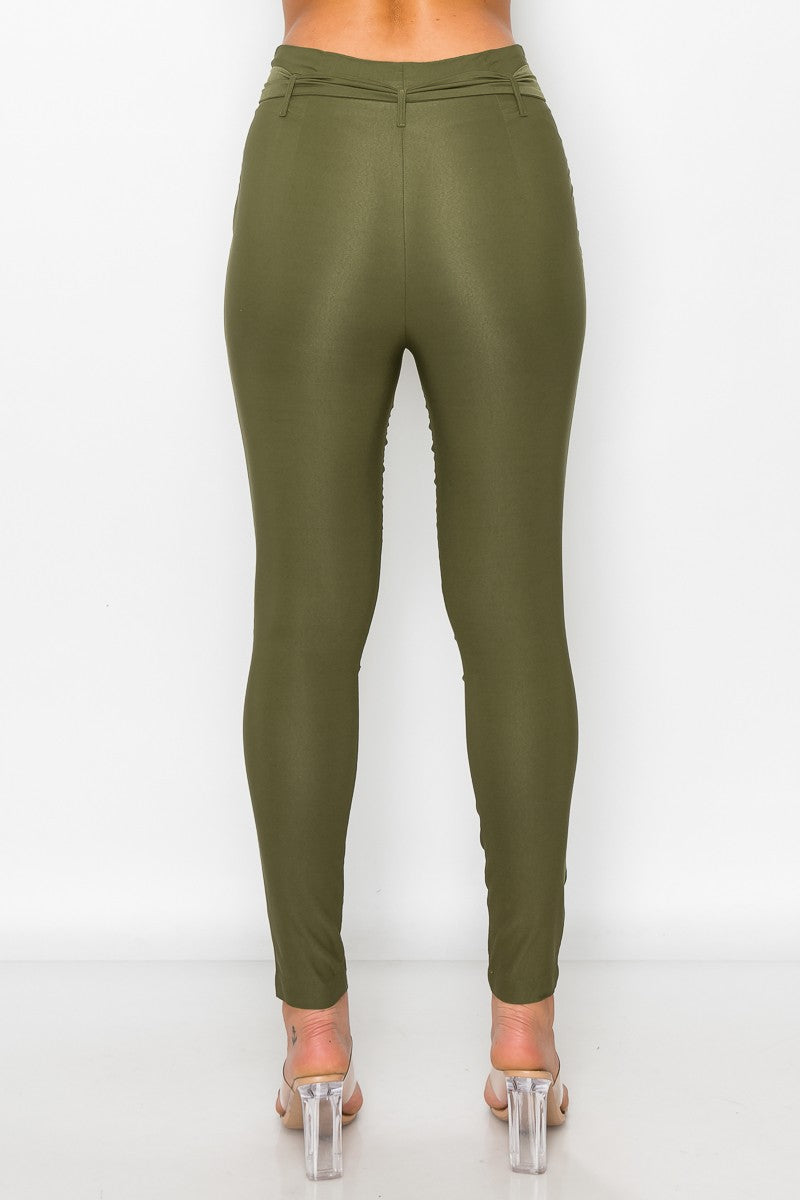 Paperbag Self Tie Skinny Pants