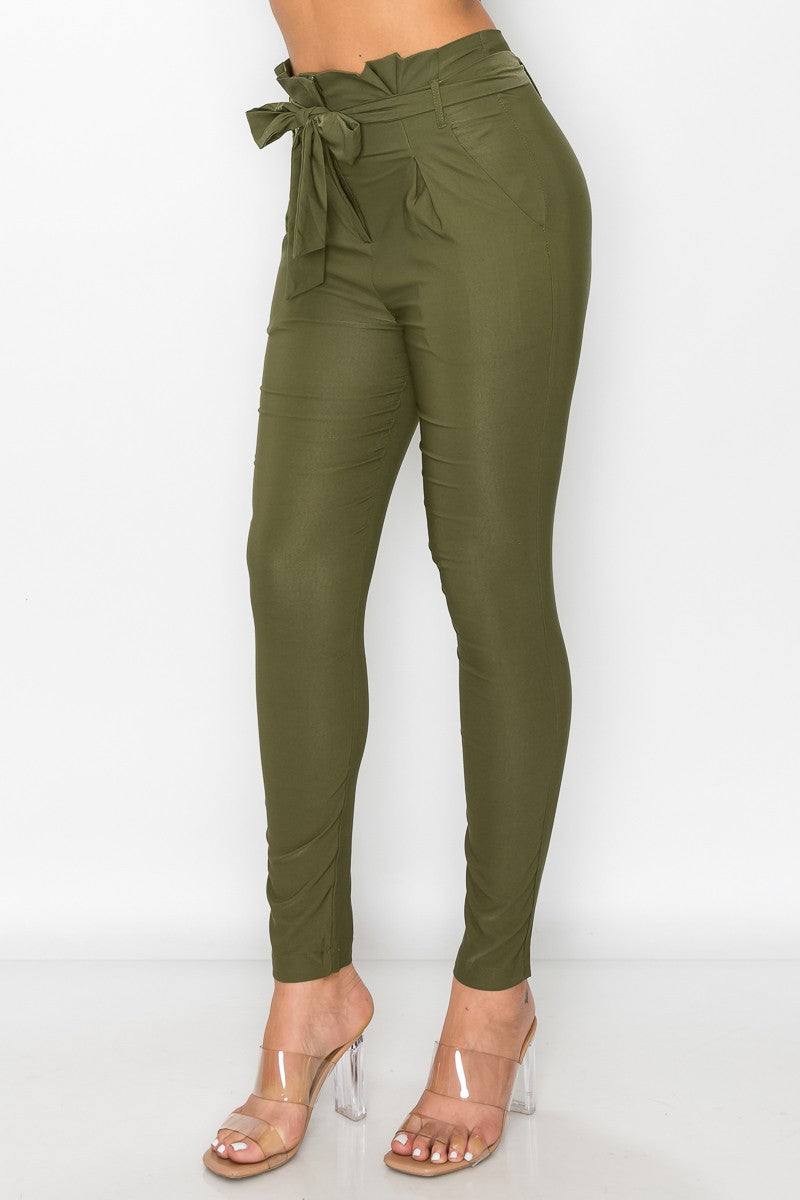 Paperbag Self Tie Skinny Pants