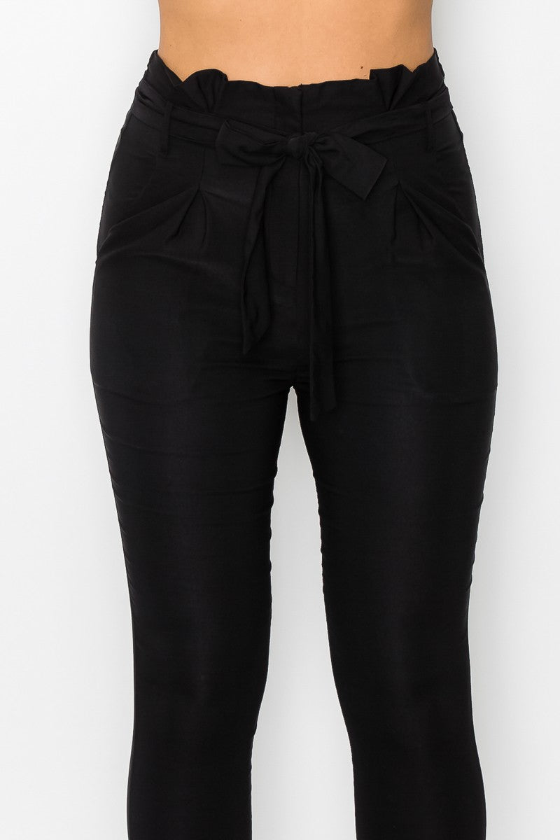Paperbag Self Tie Skinny Pants
