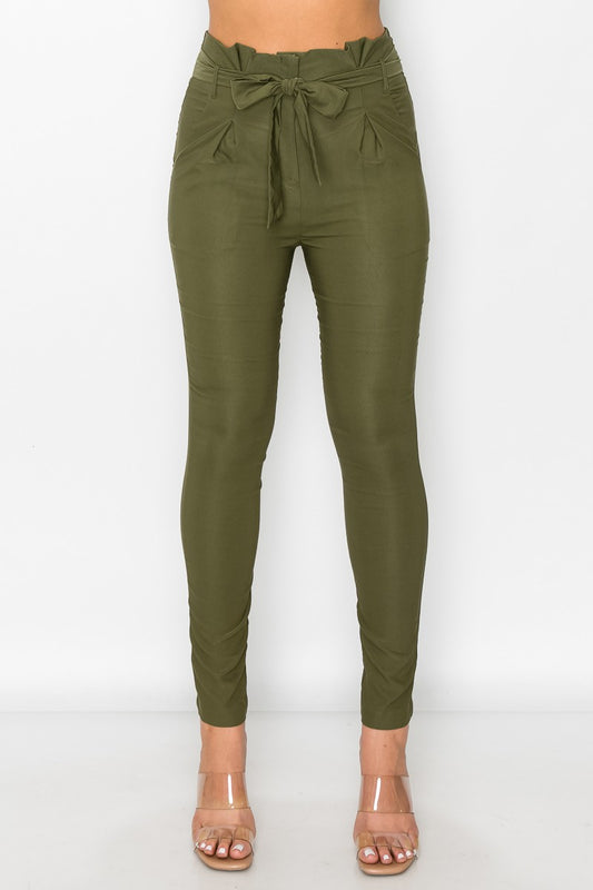 Paperbag Self Tie Skinny Pants