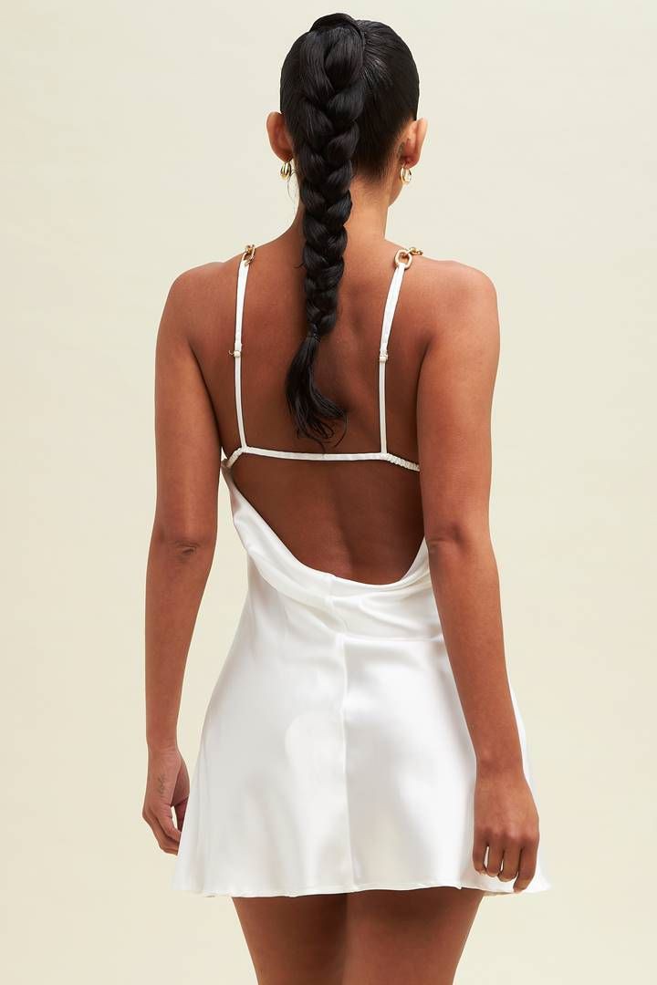 Chain Front Satin Dress