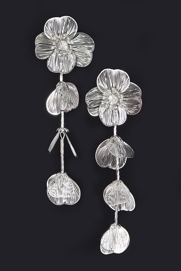 Metal Flower Fringe Earring