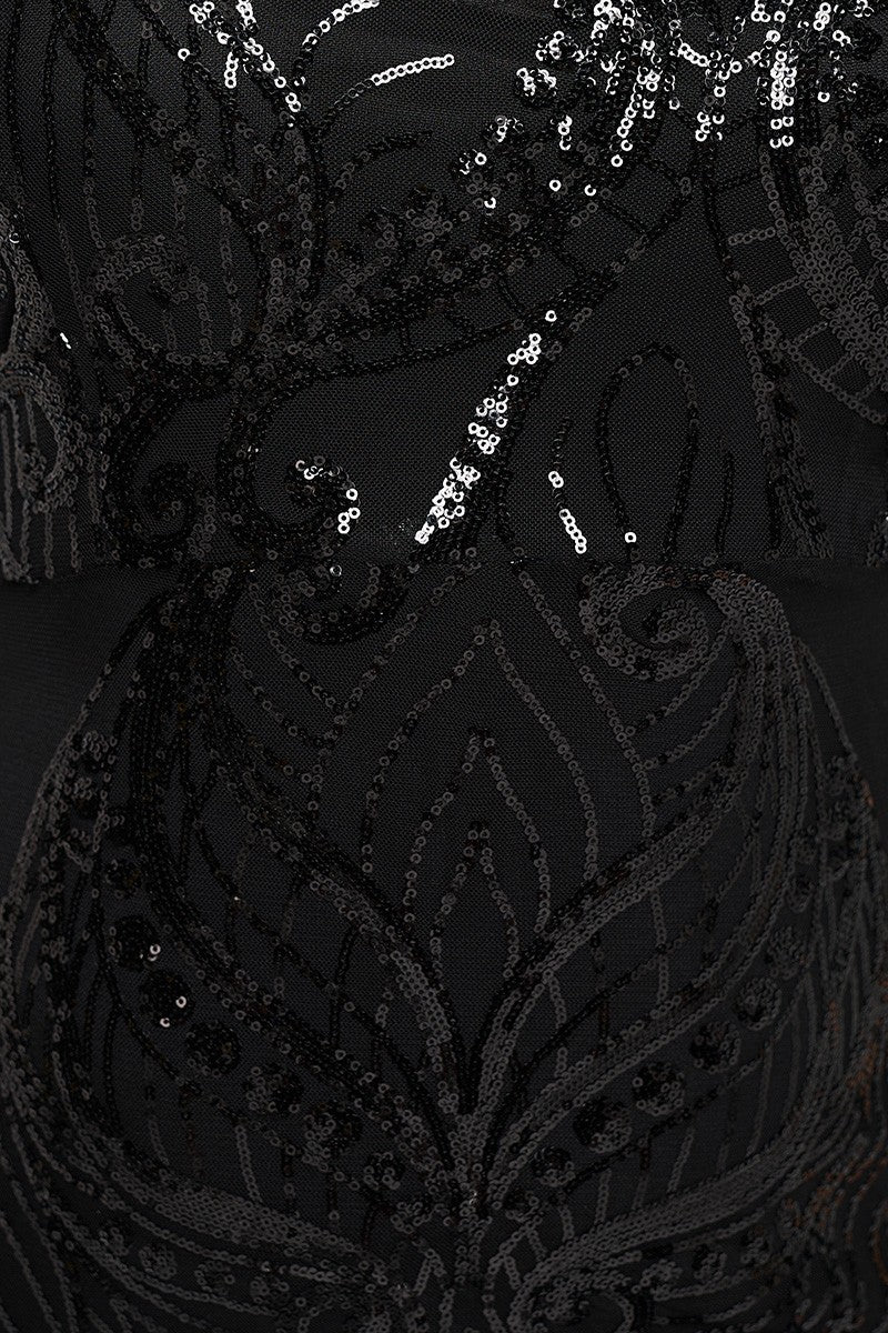 Junior Plus V-neck Sequin Dress