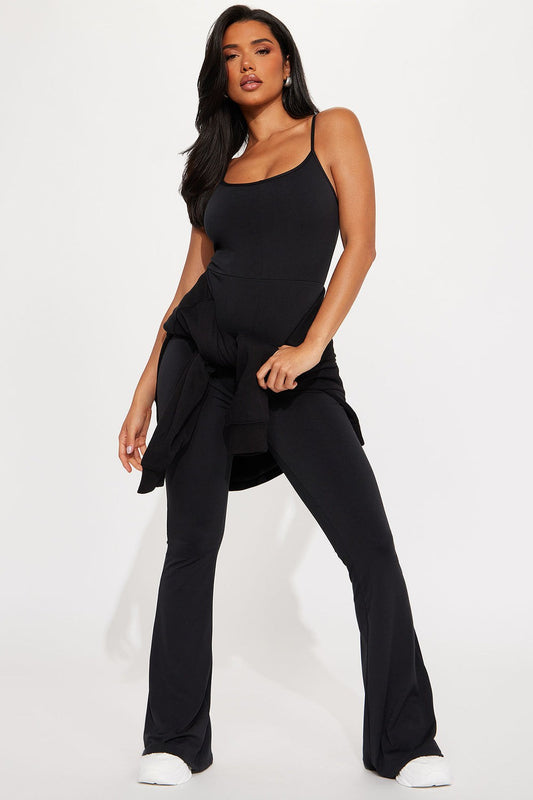 Strappy Back Flare Jumpsuits