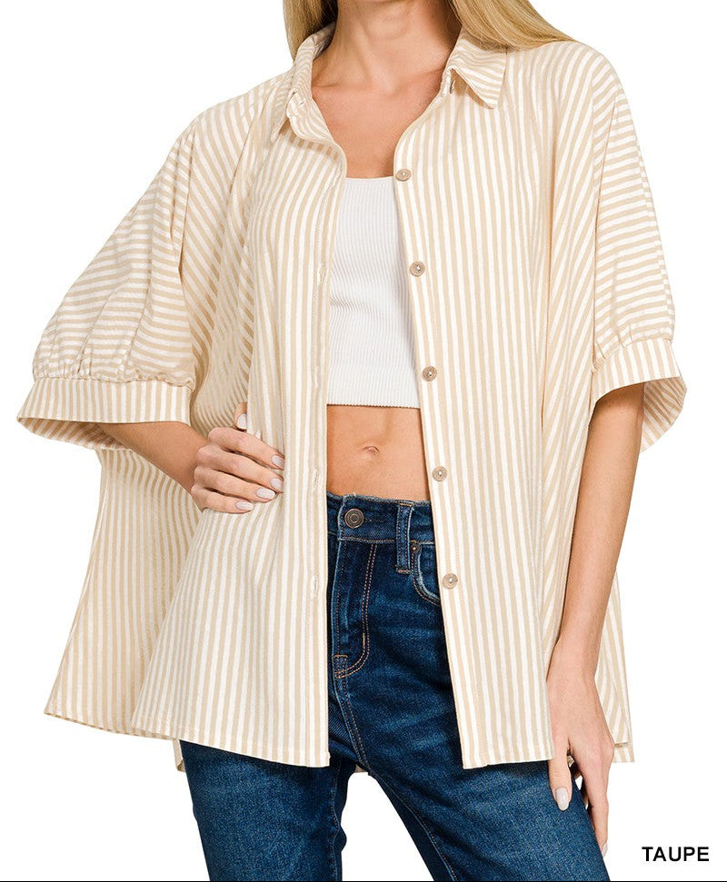 Oversized Stripe Button