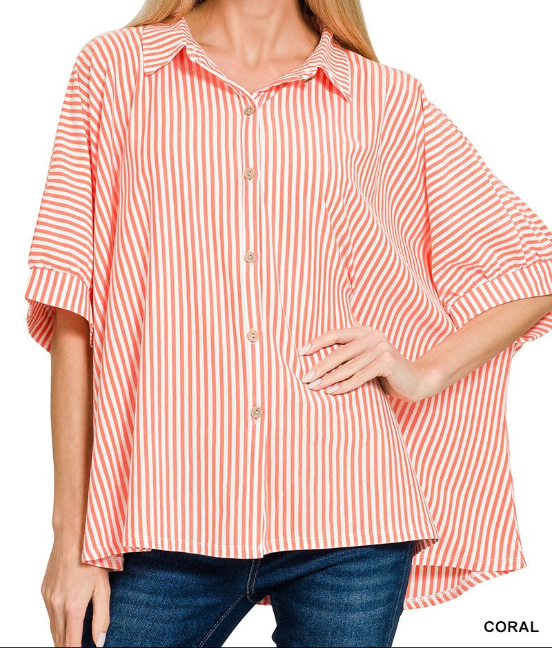 Oversized Stripe Button