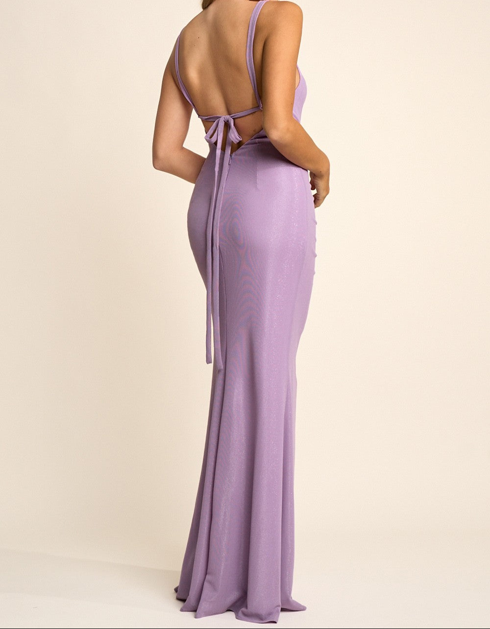 Asymmetrical Neck Line Ruffle Dreail Maxi Dress