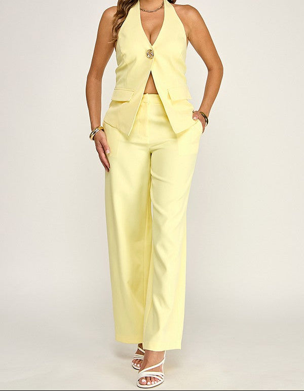 Butter Yellow pants set