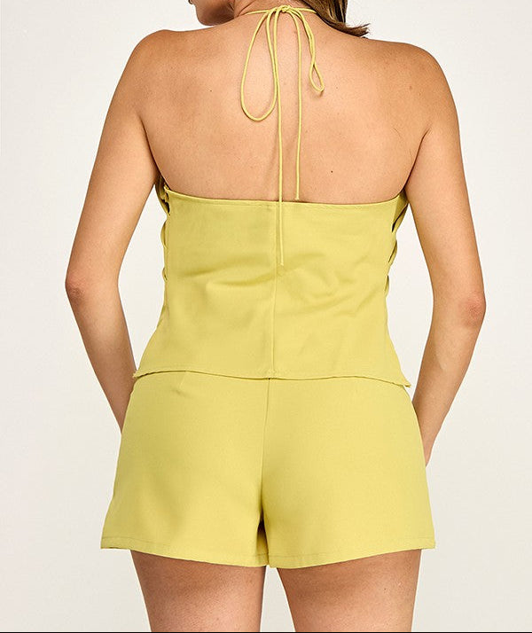 rosio red shorts set