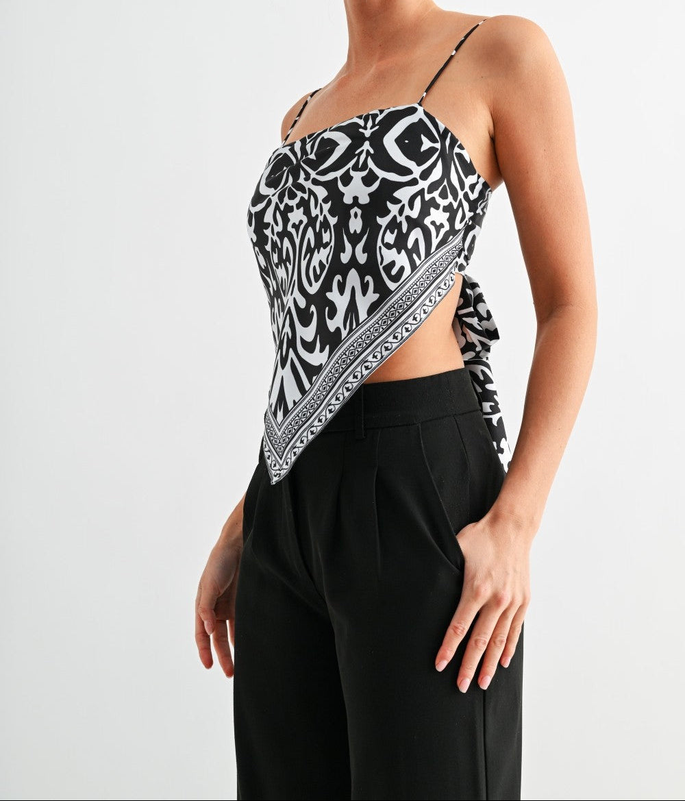 Ornate Scarf Hem Cami Top