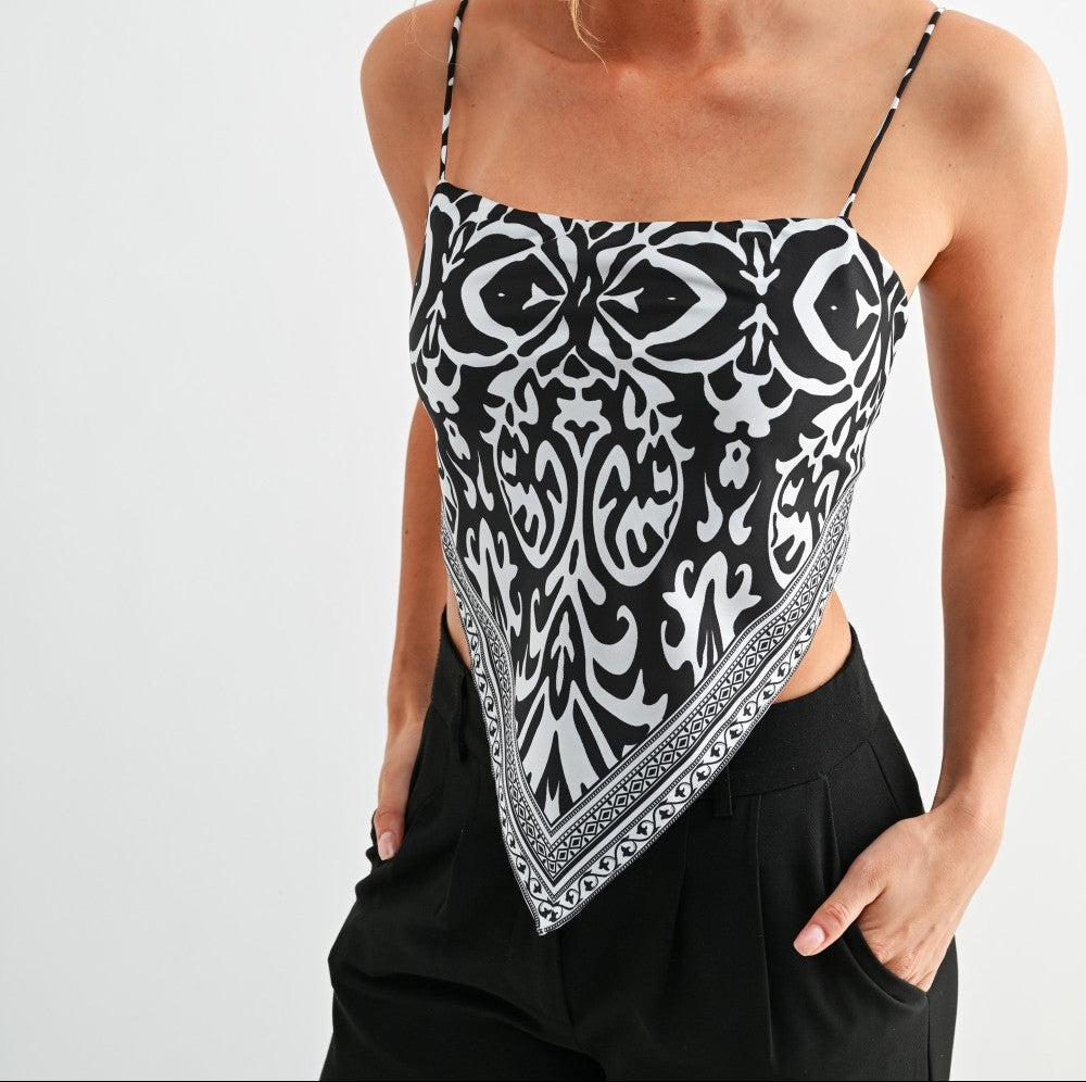 Ornate Scarf Hem Cami Top