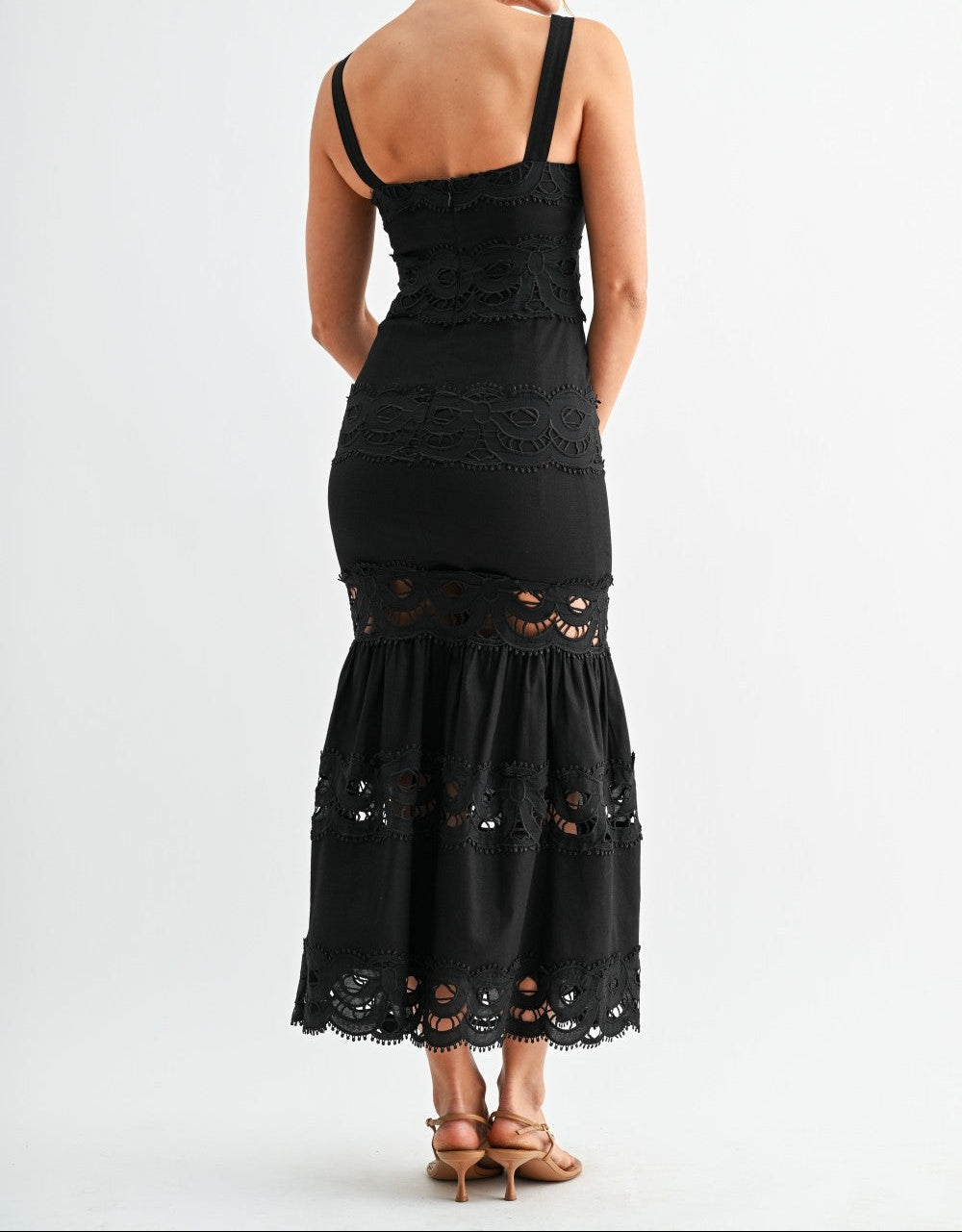 Lace Tiered Midi Dress